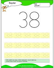 okul öncesi 1 sayısı çizgi çalışması